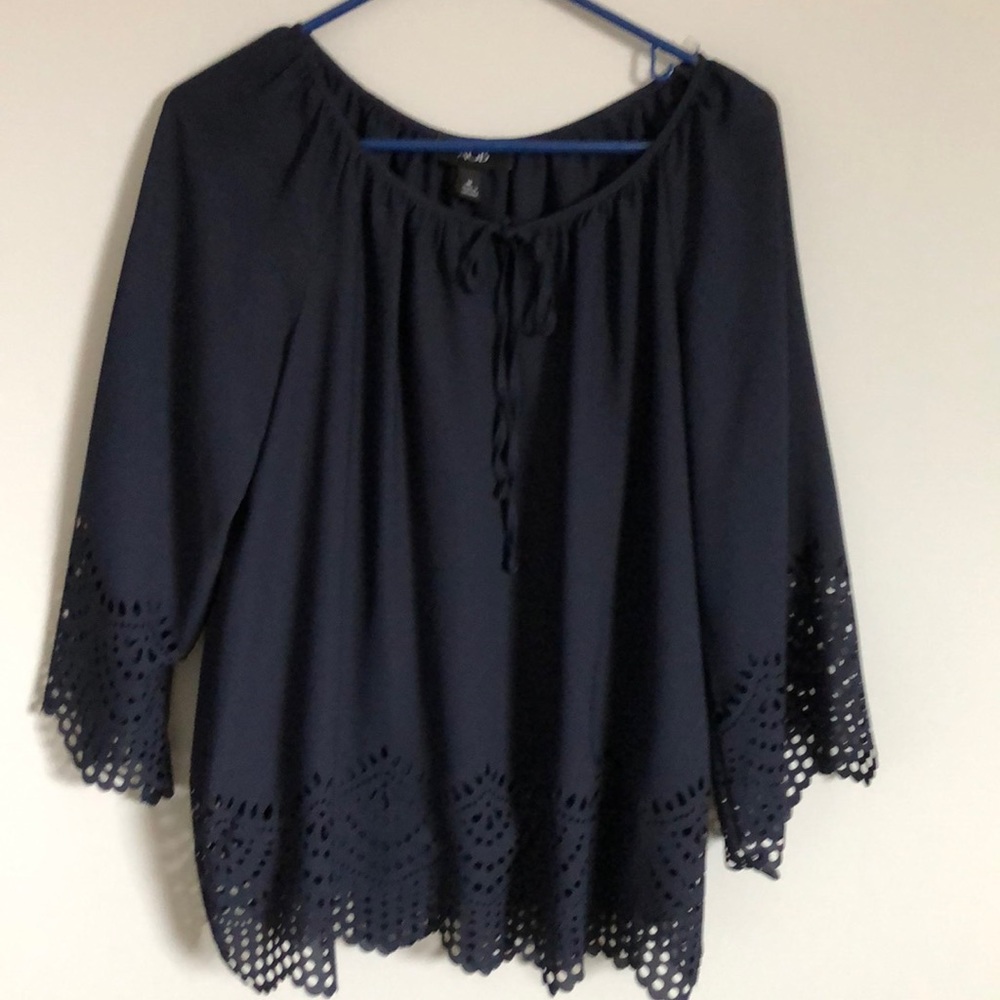 Navy eyelet tunic